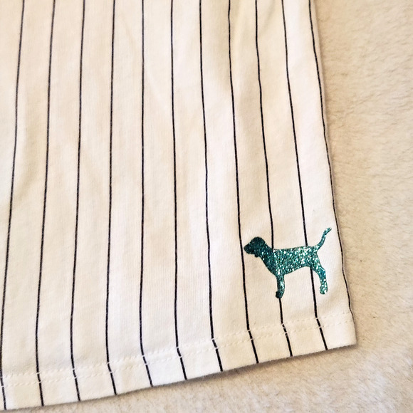 Seattle Mariners MLB Pinstripe Glittery V Neck Crop Top Jersey Shirt Women's S - Picture 4 of 5